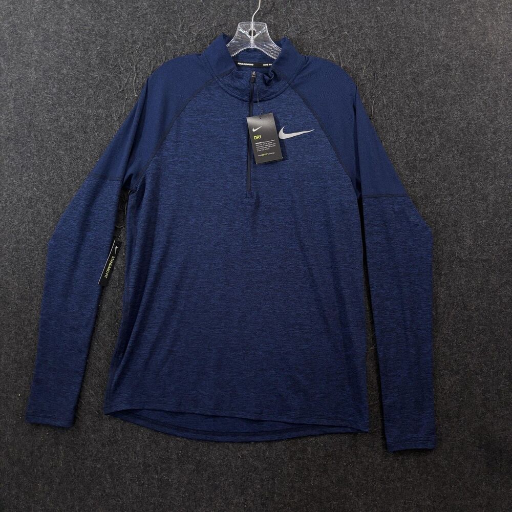 Nike Running Element Pullover Men's Medium Blue Dri-FIT 1/4 Zip AH8973-478